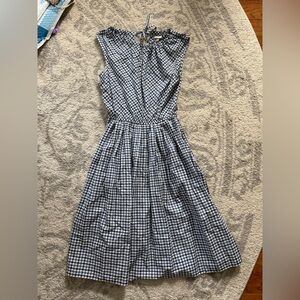 Merona Navy and White Gingham Midi Dress
